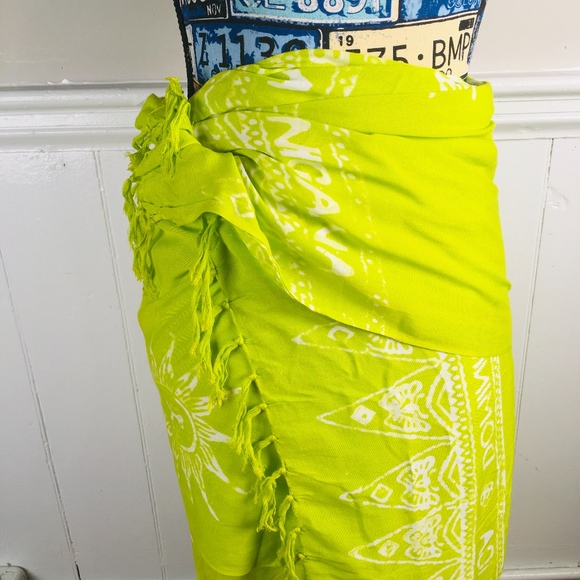 Lime Green Dominican SwimSuit/Bikini Wrap Oversize - Picture 5 of 8